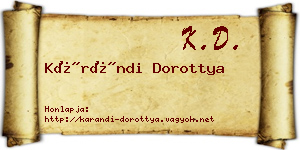 Kárándi Dorottya névjegykártya